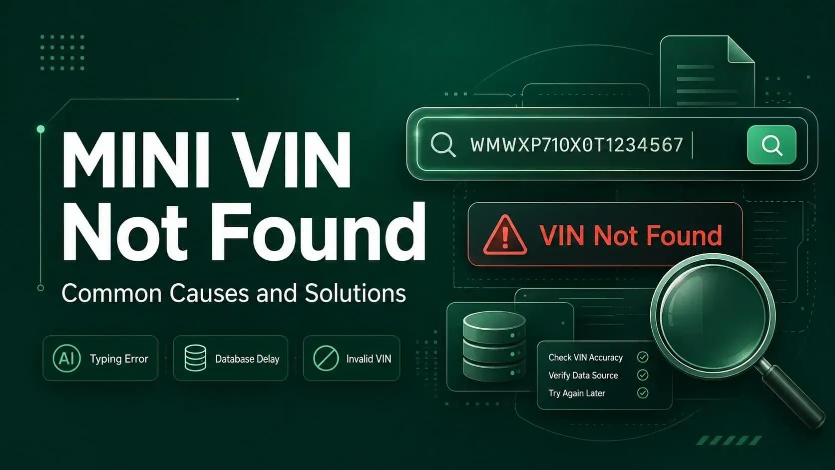 8 Reasons Your MINI VIN Is Not Found and How to Fix It