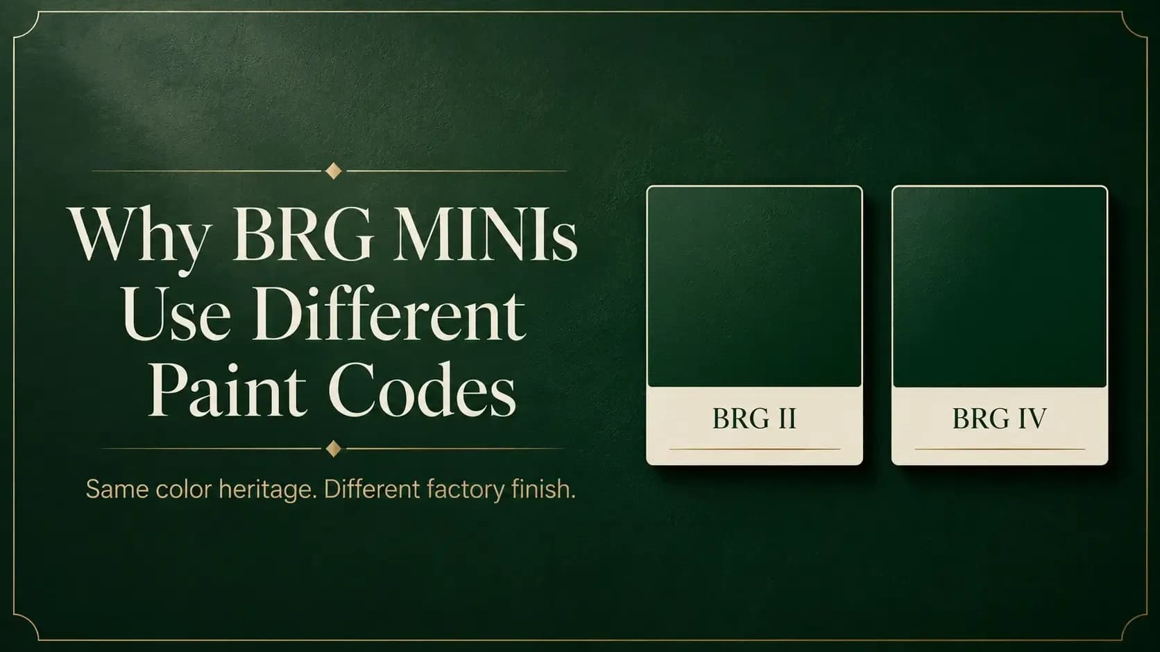 Why British Racing Green MINIs Have Different Paint Codes